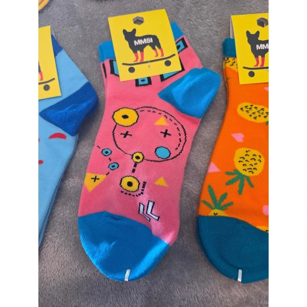Me My Socks And I MMSI Kids Novelty Ankle Socks 12 Pair Bundle Multi Print New